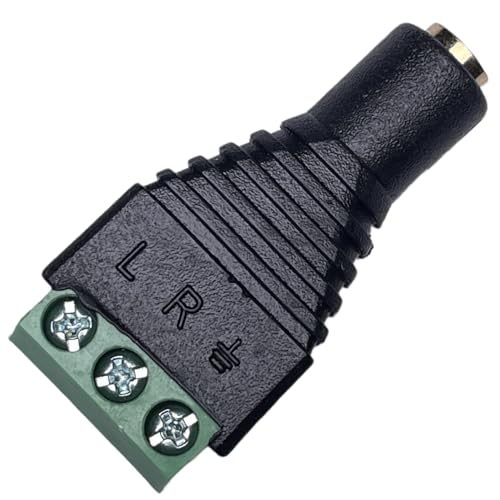 Conector de audio 3.5mm stereo TRS hembra a terminal AV, pack 4 miniatura 4