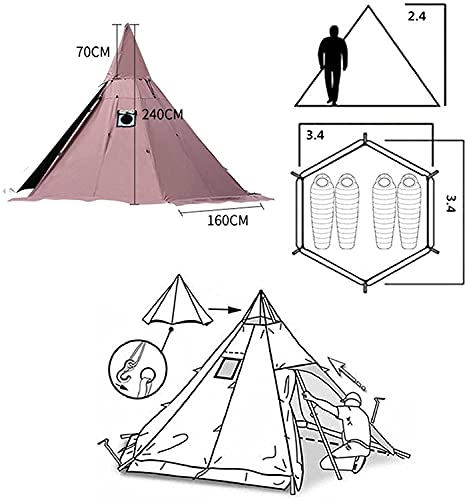 Carpa tipi impermeable para camping y senderismo miniatura 7