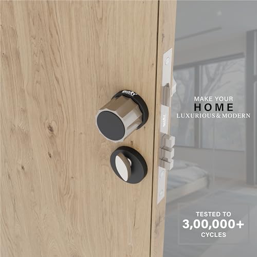 Image of Gloxy Zinc Keyless Door Lock Handle for Knobs with Lock Body Set with 3 Key Main Door Locks for Kitchen, Hotel, Bathroom, Room | Satin & Black Finish (2 Years Warranty, Pack of 1)