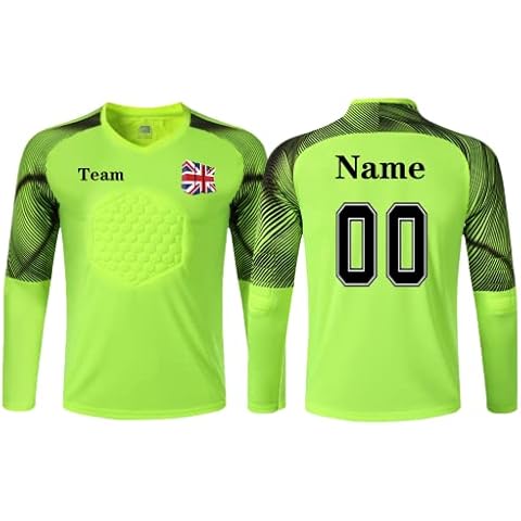 Personalised Football Goalkeeper Tops with Any Name Number Team Logo Personalised Goalie Jersey for Kids Adult Green Cover
