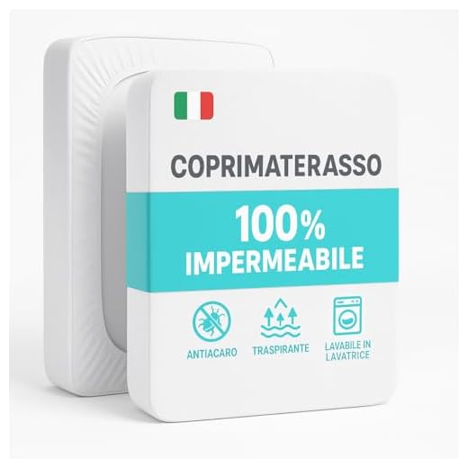 Coprimaterasso Impermeabile – Protezione Per Materasso-Traspirante, Antiacaro – Protezione Letto Lavabile, Top in Spugna Morbida, Vestibilità con Angoli Elasticizzati (Matrimoniale (180x200+27CM))