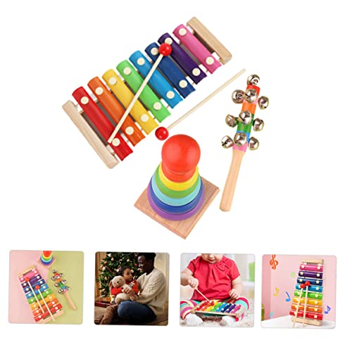 Foytoki 1 Set Wooden Puzzle Toy Girl Toys Kid Instrument Kids Percussion Instrument Kids Hand Bells Toy Baby Musical Toys Interesting Instrument Toys Toddles Rattle Toys Rattle-Drum Toy #TOP6