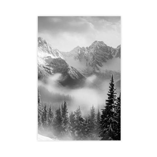 Affiche paysage de montagne abstrait pour créer une ambiance évasion voyage dans votre chambre