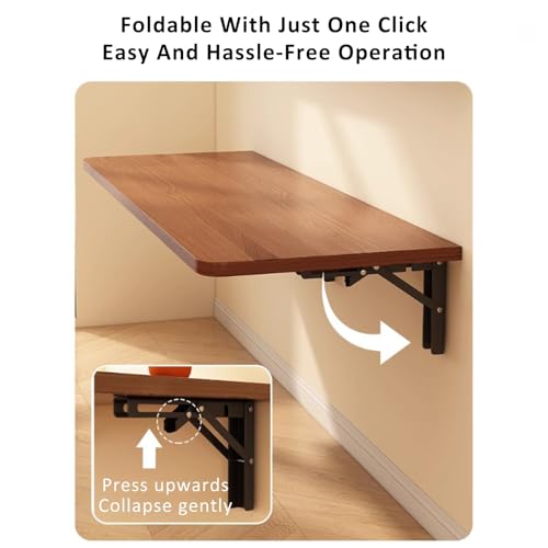 Établi pliable de 60 cm en bois avec table murale à abattant