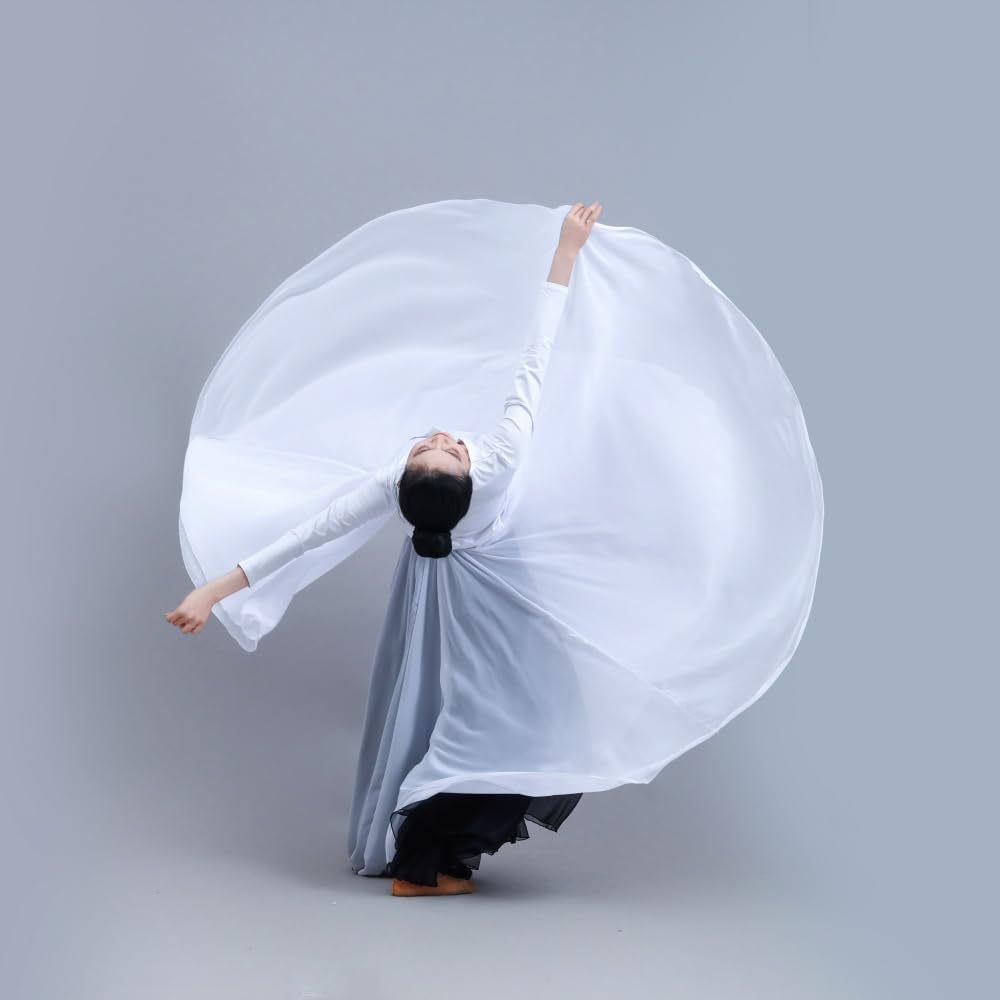 HEARTTOUCH Women's Fairy Lyrical Dance Skirt 720° Double Side Modern Ballet Swing Dance Skirts for Photography Performance