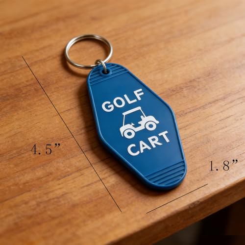 Image of 2pcs Golf Cart Keychain Plastic Retro Motel Golf Cart Key Chain for Women Men