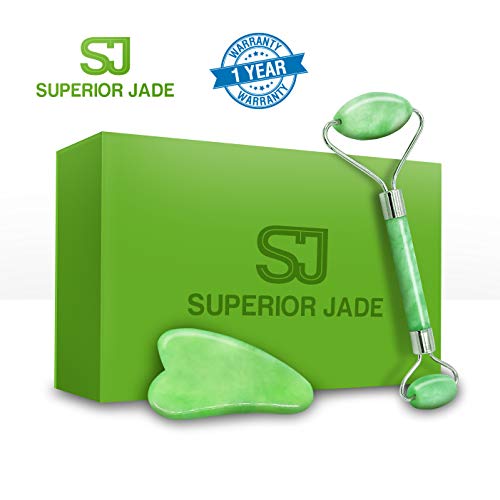 Jade Roller for Face | Gua Sha Tool | Jade Facial Roller | Face Massager | 100% Real Jade Facial Roller | Anti Aging Jad