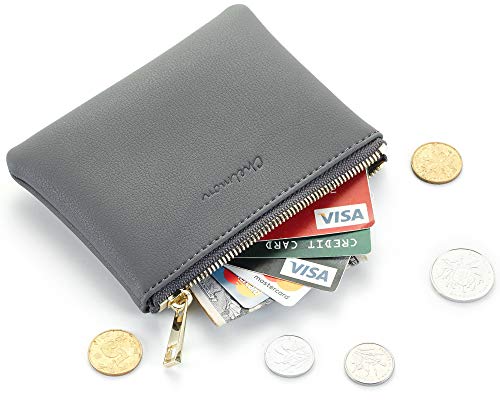 Chelmon Vegan Leather Coin Purse Pouch Change Purse With Zipper For Men Women