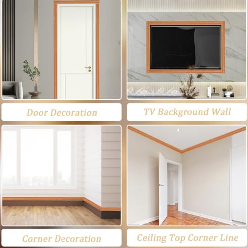 Image of GORGECRAFT 90.55x3.11 Inch Peel Stick Foam Molding Trim Self Adhesive Wallpaper Border Flexible Decorative 3D Wall Edging Lines Trim for Home Hotel Mirror Wall Ceiling DIY Decor (Chocolate)
