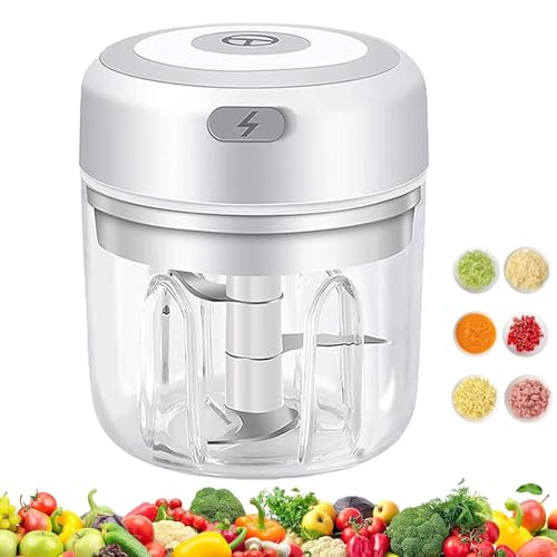 Mini Food Chopper, Small Blender Electric Garlic Chopper 250ml Mini USB Charging Portable Onion...