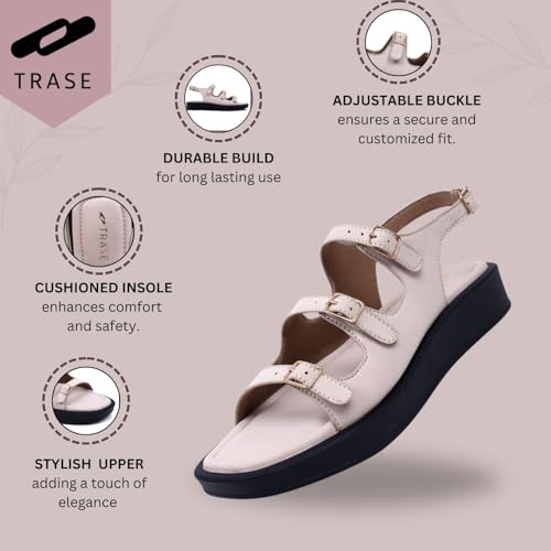 Image of TRASE Strap Trend Comfortable Flat Sandals For Women - Women Footwear Stylish And Adjustable Double Strap Sandals For Daily Use