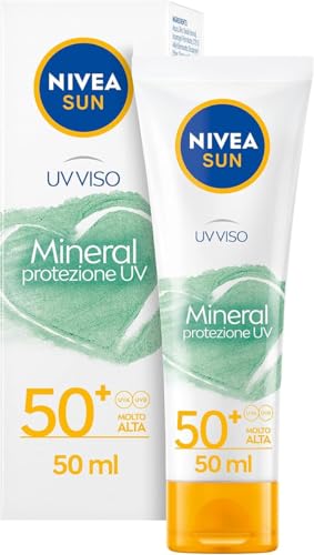 Nivea SUN UV Gesichtscreme Mineral FP50+ 50 ml, vegane und biologisch abbaubare Sonnencreme, Gesichtscreme mit 100% mineralischen Filtern, Aloe Vera Bio und Antioxidantien