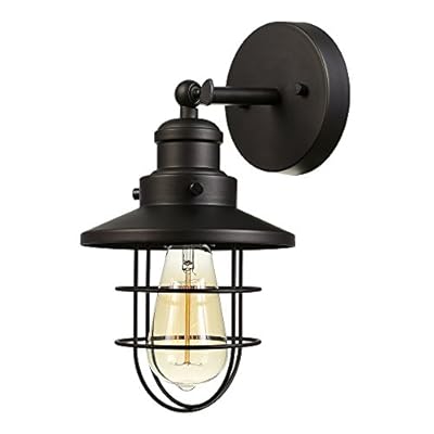Globe Electric 59123 1-Light Wall Sconce, Dark Bronze, Removable Cage Shade, Wall Lighting, Wall Lamp Dimmable, Wall… 41GpIRPrUZL. SS400
