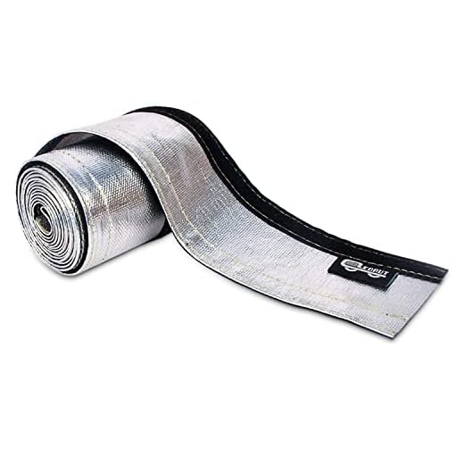 Heat Shroud Sleeve Aluminized Sleeving Express Aluminized Hose and Silver Hose Wire Protection Barrier with Hook and Loop Closure, 3/4"I.D.x 10FT- 1" I.D.x 10FT