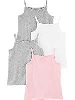 Simple Joys by Carter’s Baby-Mädchen Tank Tops, Pack of 4 Tanktop für Babys und Kleinkinder, Grau Meliert/Hellrosa/Weiß, 18 Monate (4er Pack)