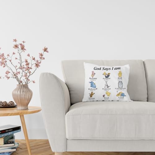 Image of Winnie Baby Nersery Stuff-The Pooh Nursery Decor-Winnie Pillow Case- 18x18 Inch Throw Pillow Cover Case quare Couch Pillow Cover-Gift for Daughter Son Kids Christmas