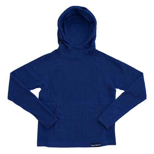 Squak Kids Hoodie – Lil’ Squak Grid Fleece Mid-Layer with Gaiter, Thumbholes & Big Pocket for Hiking & Outdoor Play