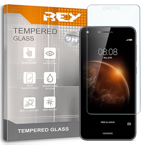 REY Protector de Pantalla para Huawei Y6 II Compact, Cristal Vidrio Templado Premium