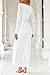 MITILLY Fall Long Sleeve Dress for Women 2026 Elegant Floral Bodycon Ruched Maxi Formal Wedding Guest Dresses Medium White