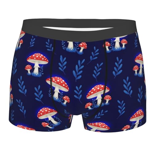 Men's Boxer Briefs in Soft Breathable Polyester with Moisture-Wicking Technology for All-Day Comfort, Goth Gothic Magic Hippie Mushroom, Ideal for Gym and Daily Activities