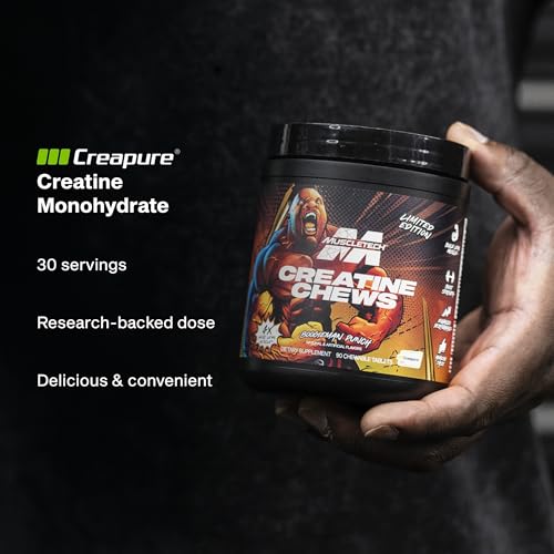 Image of MuscleTech Creatine Chews - Creapure Monohydrate Supplement for Muscle Recovery, Muscle Builder & Energy Boost - Pre Workout Supplement for Men & Women - 90 Chewable Candies, Boogieman Punch
