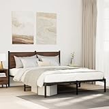 vidaXL Estructura de Cama con cabecero Metal Roble Ahumado 150x200 cm,...