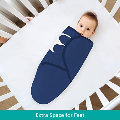 Image of Biloban Baby Swaddles 0-3 Months for Boy Girls, Baby Swaddle | Newborn Swaddle, Cotton Swaddle Blanket, Newborn Essentials, Grey & Navy, 2 Pack