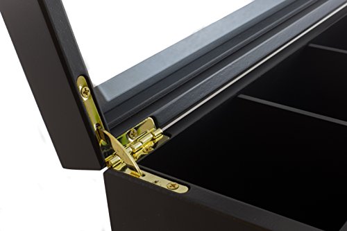 The Bamboo Leaf Tea Box Storage Organizer For Tea Collections, 8 Compartments W/Glass Window (Black) #TOP3