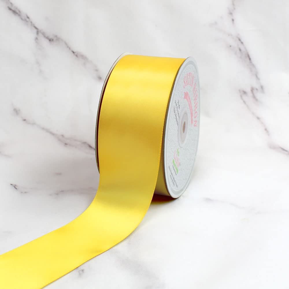 Ruban de satin jonquille de 5,1 cm LUV Ribbons pour décorations de fête