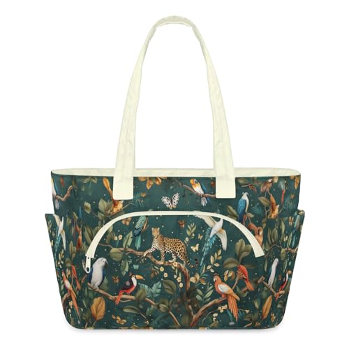 Sac fourre-tout matelassé à motif d'animaux pour femme avec fermeture éclair