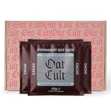 Oat Cult Overnight Oats Cacao 12 Sachets — 1 Billion Live Cultures Per Sachet — Vegan Gluten Free No Added Sugar — Pre-Mixed Single Serve with Cacao Nibs Chia Seeds and Flax Seeds 12x60g
