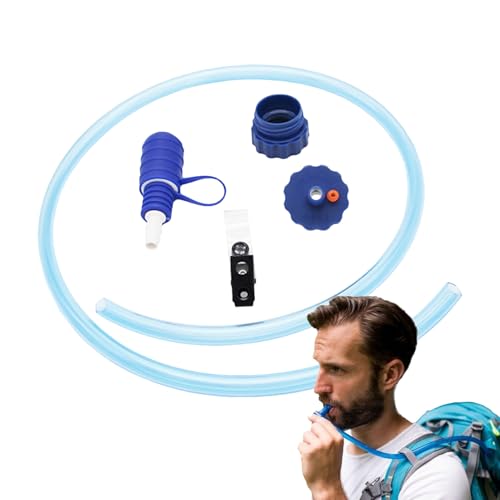 Tubo de hidratación para botella de agua, doble adaptador, boquilla de silicona de grado alimenticio con pajita de poliuretano termoplástico (poliuretano termoplástico) interior | TuboKit de repuesto