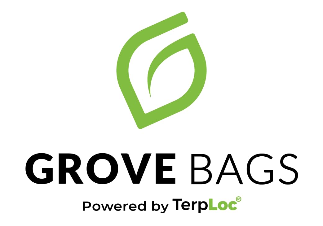Lot de 5 sacs Grove Bags de 100 g sans fenêtre (originaux, fabriqués aux États-Unis). Fermeture éclair améliorée
