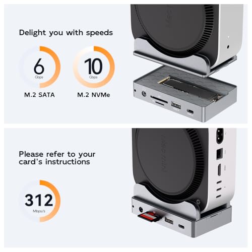 Hub Mac mini M4 Pro MAIWO, support de bureau avec boîtier SSD NVMe