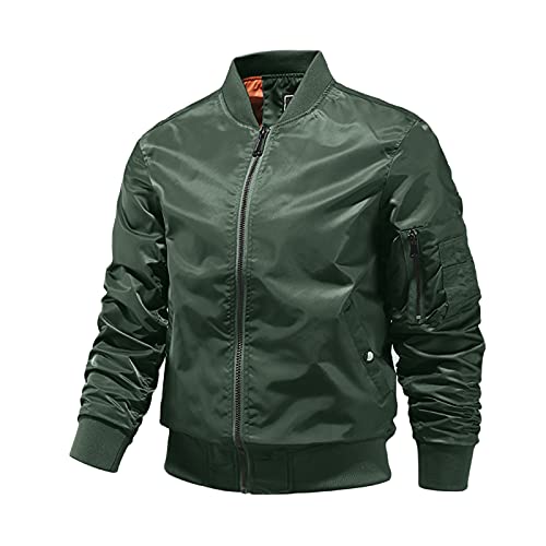 Mens Bomber Jacket Spring Fall Plus Size Trendy Street Windbreaker Coat - image 2