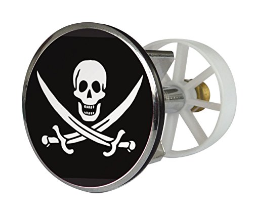 Preisvergleich Produktbild Waschbeckenstöpsel Design Totenkopf / Abfluss-Stopfen aus Metall / Excenterstopfen / 38 40 mm