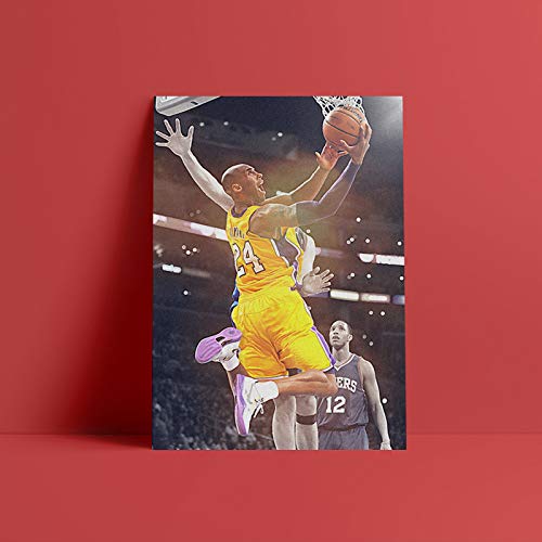 Mengyun Store Kobe Bryant Poster Wall Art Canvas Painting Print Nordic Basketball Player Wall Pictures For Boys Bedroom No Frame B271(40X60Cm)