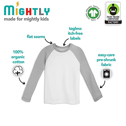 Image of Mightly Boys and Girls' Long Sleeve Raglan Shirt | Organic Cotton, Colorful Casual Stylish Clothes, Soft&Fresh Crew Neck Tee