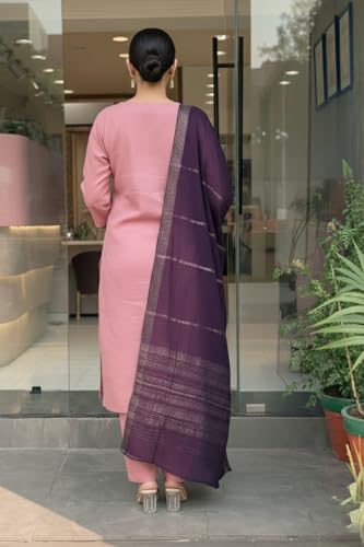 Image of LookMark Women's Silk Blend Kurta Set with Dupatta, Traditional Ethnic Wear
