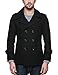 Match Mens Wool Blend Classic Pea Coat Winter Coats (010 Black, Medium)