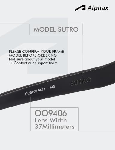 Image of Alphax Polarized Replacement Lenses for Oakley Sutro OO9406 Sunglasses | Glare Reduction | Precision Cutting