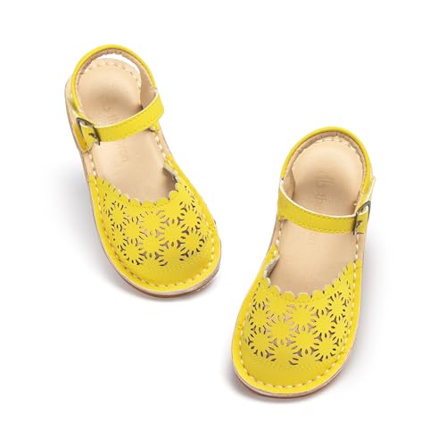 Image of THEE BRON Toddler Floral Cutout Closed Toe Sandals for Girls Breathable Summer Shoes