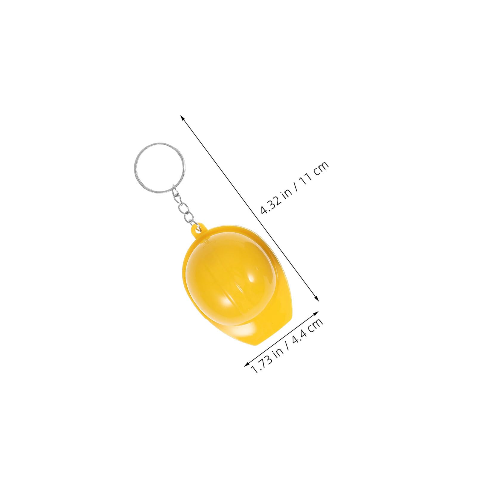 Uonlytech 100 Llaveros Miniatura de Sombrero de Construcción Amarillo, Diseño Realista de Casco de Seguridad, Material de Aleación de Zinc y Plástico, Ideales para Fiestas y Actividades