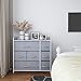 Kamiler 7 Drawer Dresser,3-Tier Storage Organizer,Chest of Drawers for Bedroom,Hallway, Entryway,Nursery,Closets-Sturdy Steel Frame,Wood Top,Removable and Easy Pull Fabric Bins(White)