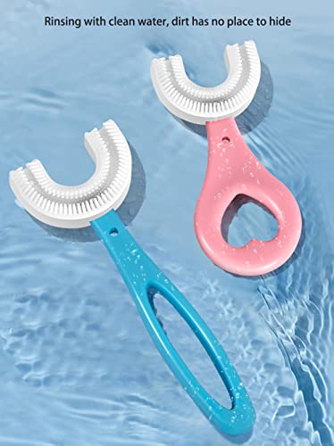 Zaordky U-Shaped Toothbrush For Toddlers And Kids, Soft Manual Training Whole Mouth Toothbrush Age 2-6, 360° Oral Teeth Cleaning Design, Food Grade Silicone Brush Head Premium #TOP4