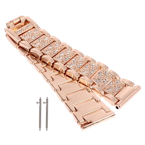 Correa para reloj de acero inoxidable con brillo rosa miniatura 1