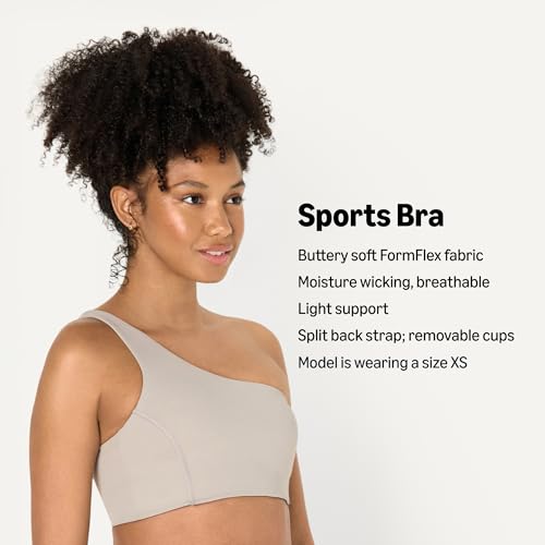 Image of Amazon Essentials Women's Active FormFlex Buttery Soft Light Support One Shoulder Strappy Back Sports Bra