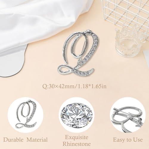Image of Rhinestone Initial Brooch Pin for Women, Alphabet Gold Letter Brooch A-Z with Crystal, Metal Pin for Hat Bag Dress Suit Accessory for Men