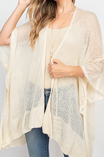 Image of RIAH FASHION Bohemian Sequin Glitter Shawl Wrap Poncho - Kimono Cardigan, Sparkly Metallic Mesh Scarf, Open Knit Crochet