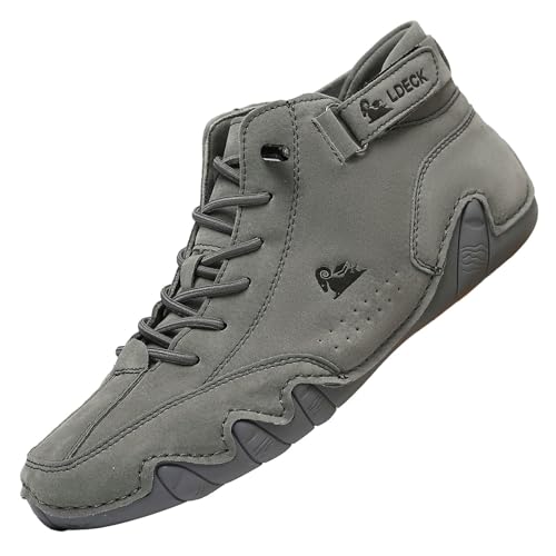 Men's Casual Suede Lace Up Flats Chukka Ankle Boots Orthopedic Slip On Shoes for Women Handmade High Top High Boots Outdoor Walking Sneakers Slip-on Lightweight Non-Slip Driving Chukka Boot Unisex